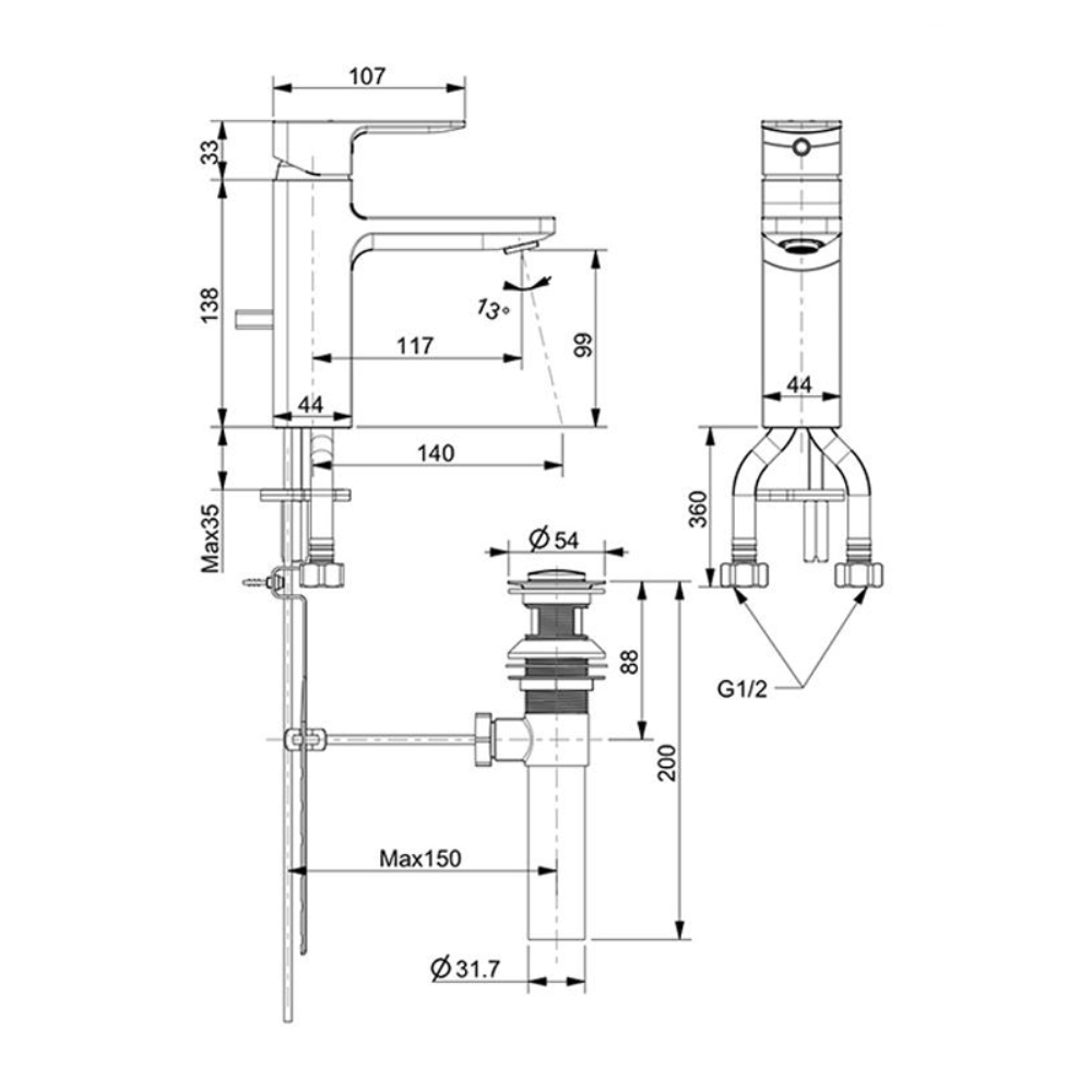 Vòi lavabo nóng lạnh American Standard Acacia Evolution WF-1301 (WF1301)