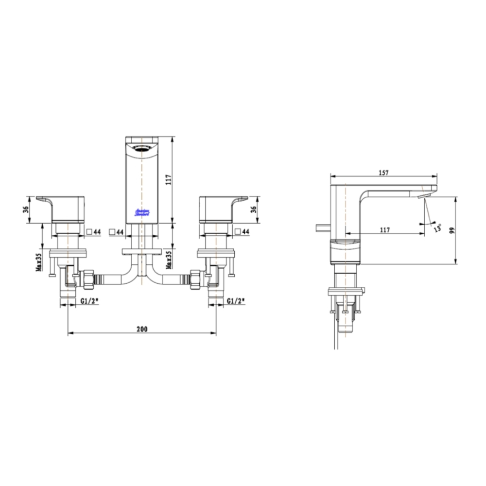 Vòi chậu 03 lỗ nóng lạnh Acacia Evolution American Standard WF-1303 (WF1303)