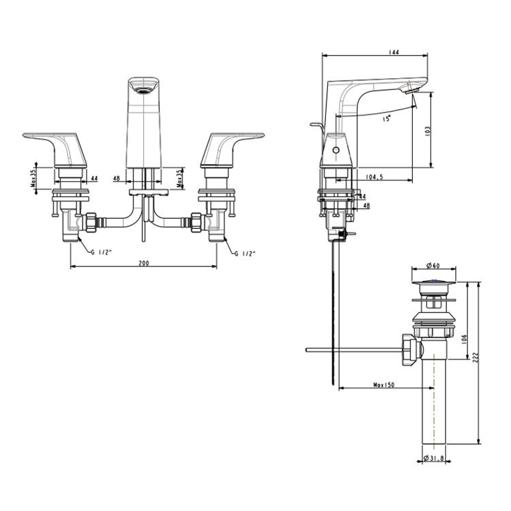 Vòi lavabo nóng lạnh American Standard Signature WF-1703 (WF1703)