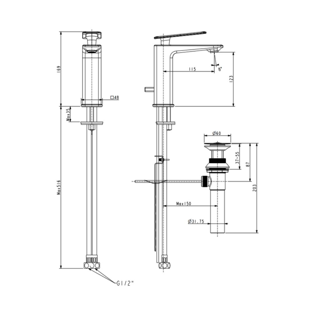 Vòi chậu nóng lạnh Acacia Supasleek American Standard WF-2414 (WF2414)