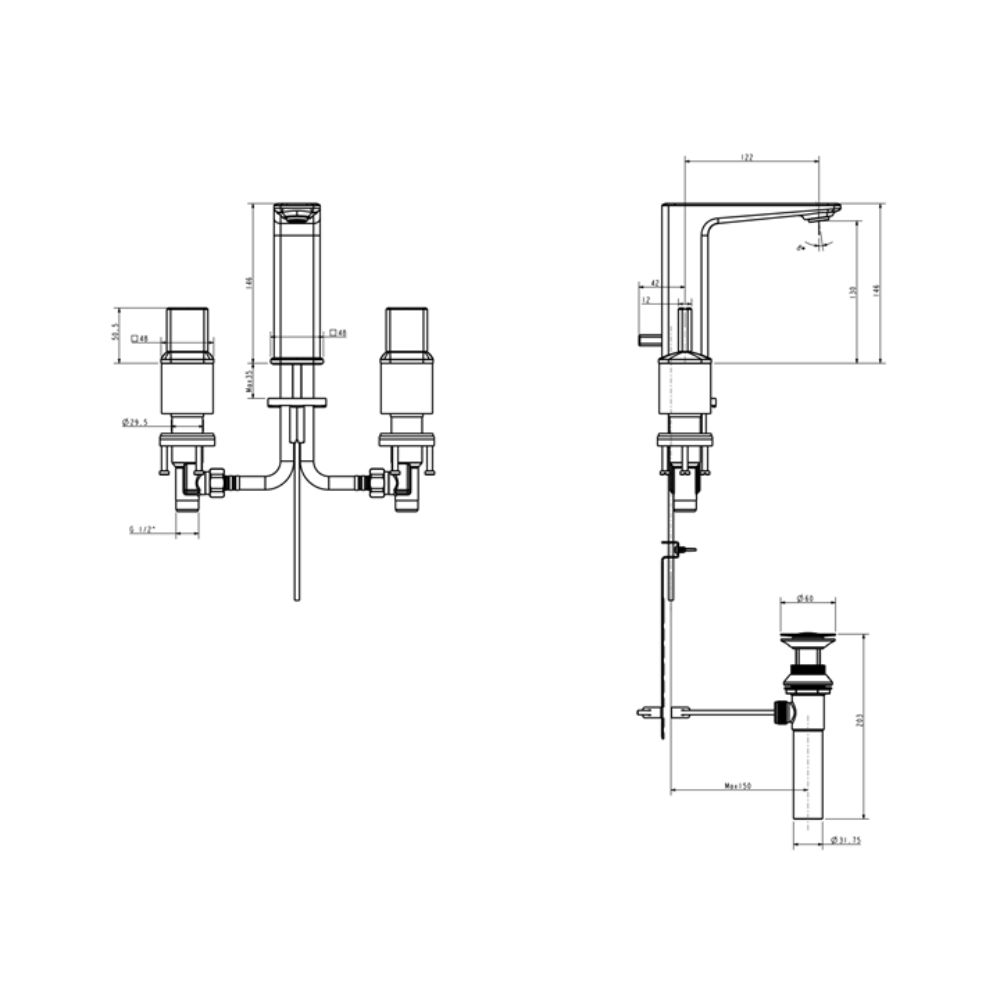 Vòi chậu nóng lạnh Acacia Supasleek American Standard WF-2416 (WF2416)