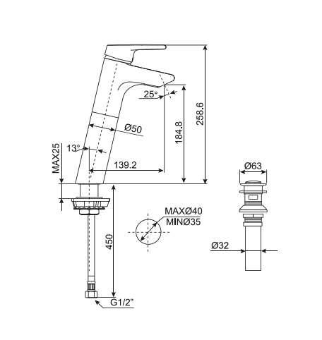 Vòi lavabo nóng lạnh American Standard Active WF-3902 (WF3902)
