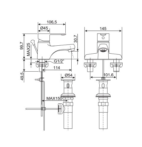 Vòi lavabo nóng lạnh American Standard Seva WF-6502 (WF6502)