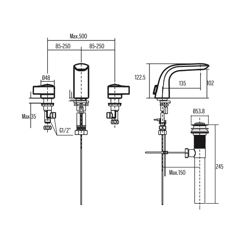 Vòi lavabo nóng lạnh American Standard IDS WF-6803 (WF6803)