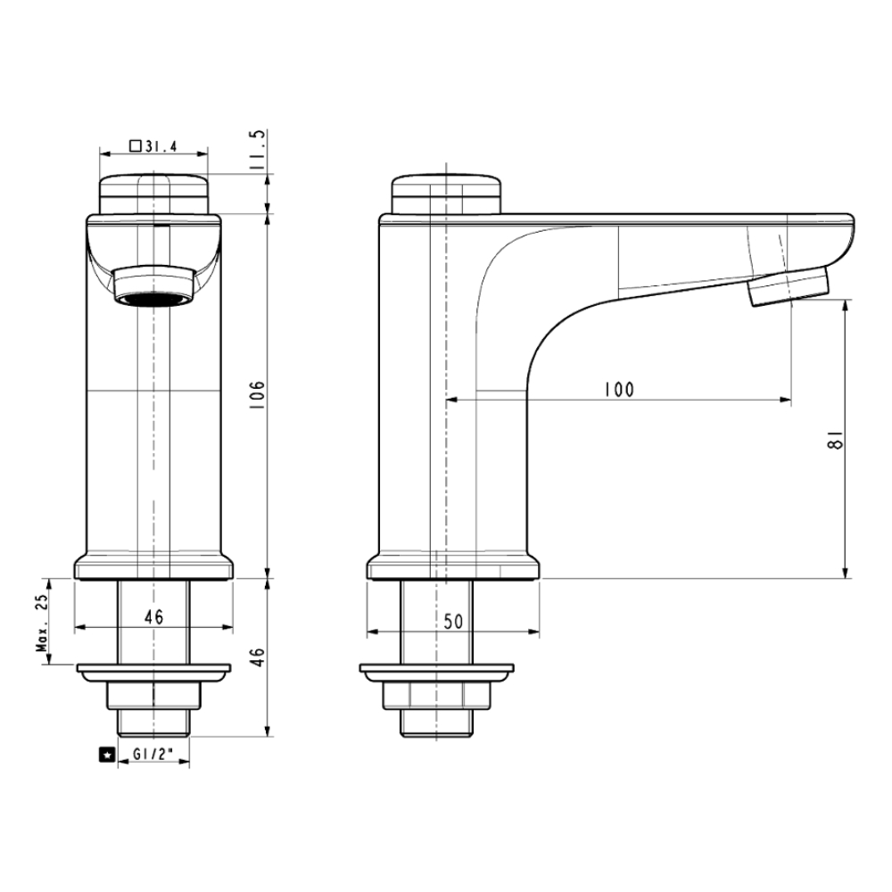 Vòi lavabo lạnh EasyFLO American Standard WF-T823 (WFT823)