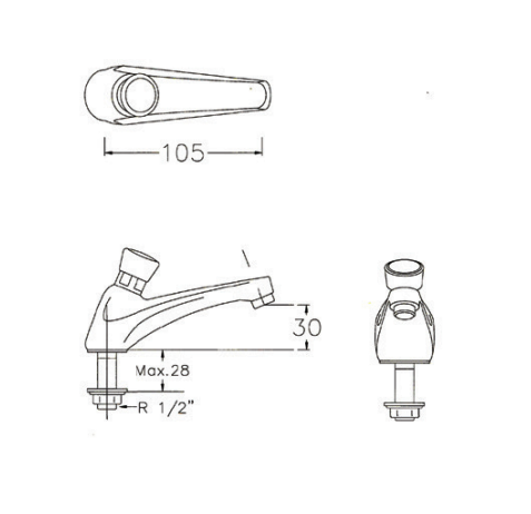 Vòi lavabo American Standard A-2400N (A2400N) (đóng chậm)