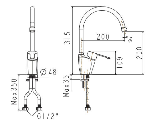 Vòi bếp nóng lạnh Seva American Standard WF-5623 (WF5623)