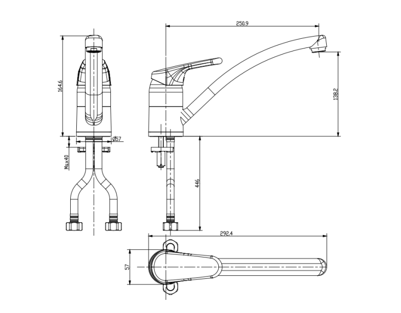 Vòi bếp nóng lạnh Ceraplan American Standard WF-5637 (WF5637)