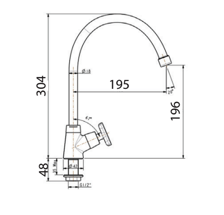 Vòi bếp Winston American Standard WF-T706 (WFT706)