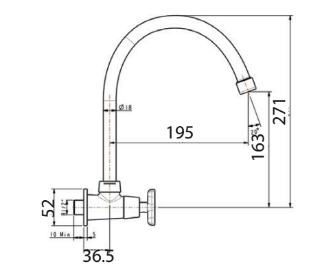 Vòi bếp gắn tường Winston American Standard WF-T707 (WFT707)