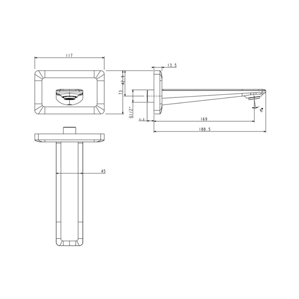 Vòi xả bồn âm tường American Standard WF-3659 (WF3659) Acacia Supasleek