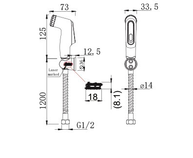 Vòi xịt vệ sinh American Standard FFAS6868 (đầu mạ)