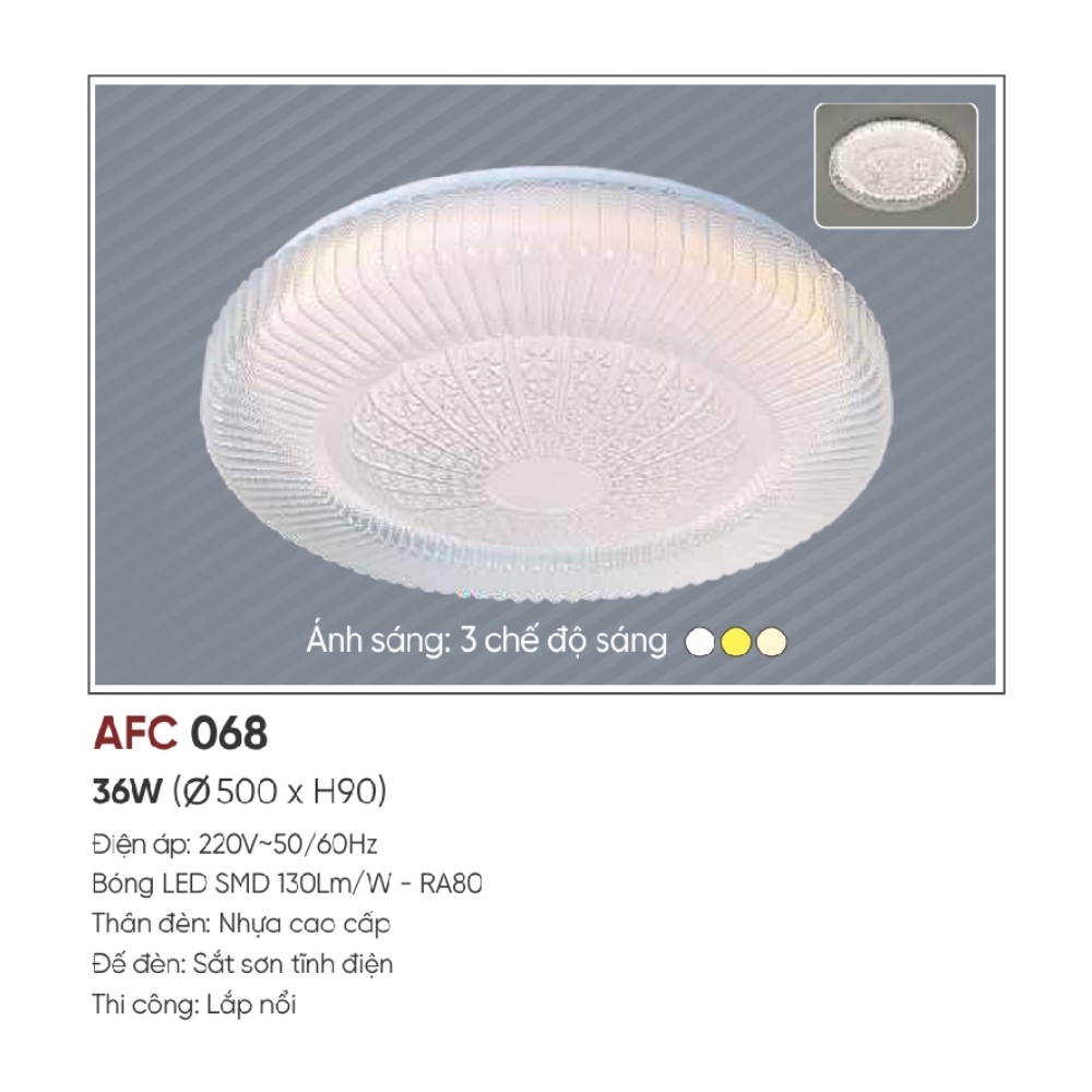 Đèn LED ốp trần nổi Anfaco 068 36W