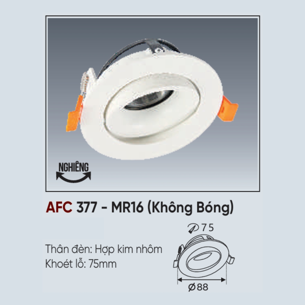 Thân đèn LED âm trần Anfaco 377 - MR16 (Không Bóng)