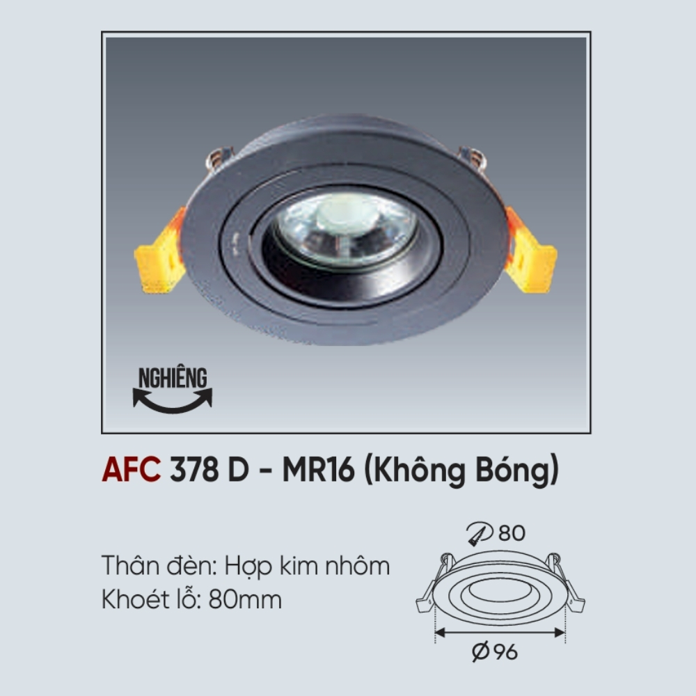 Thân đèn LED âm trần Anfaco 378 D - MR16 (Không Bóng)