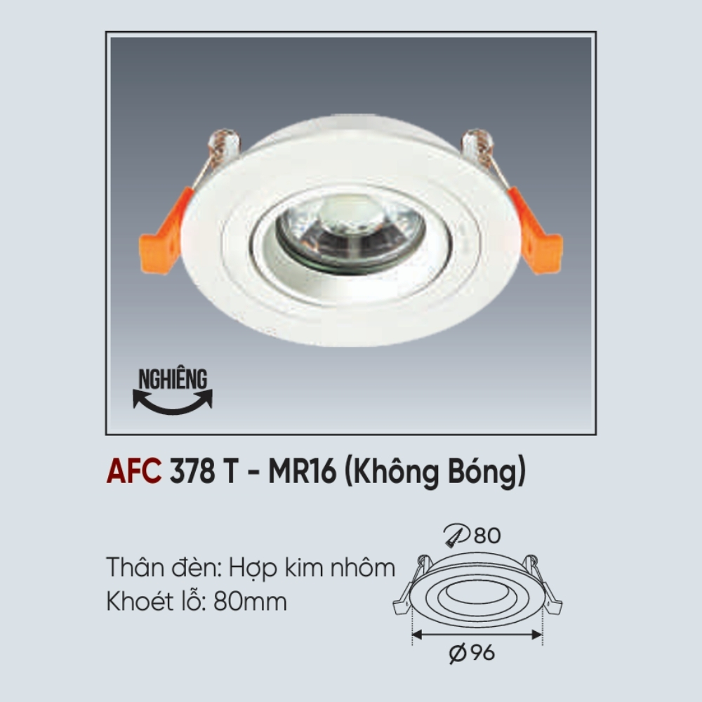 Thân đèn LED âm trần Anfaco 378 T - MR16 (Không Bóng)