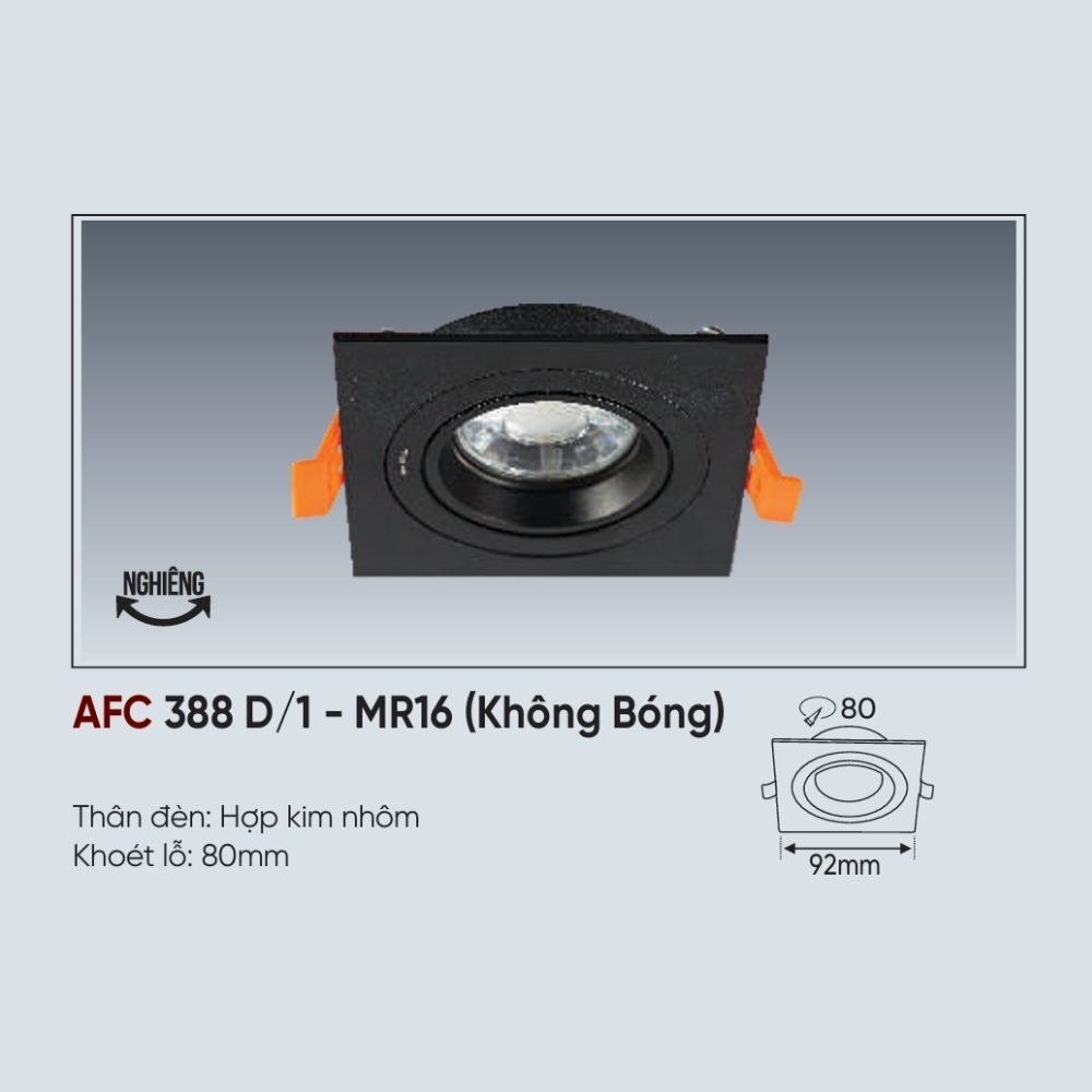 Thân đèn LED âm trần Anfaco 388 D/1 - MR16 (Không Bóng)