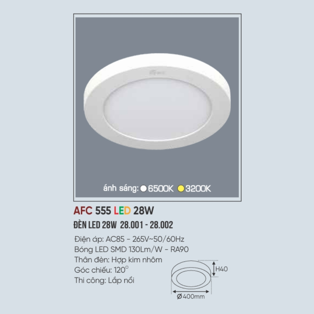Đèn LED ốp trần nổi Anfaco 555 LED 28W