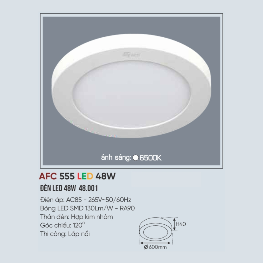 Đèn LED ốp trần nổi Anfaco 555 LED 48W