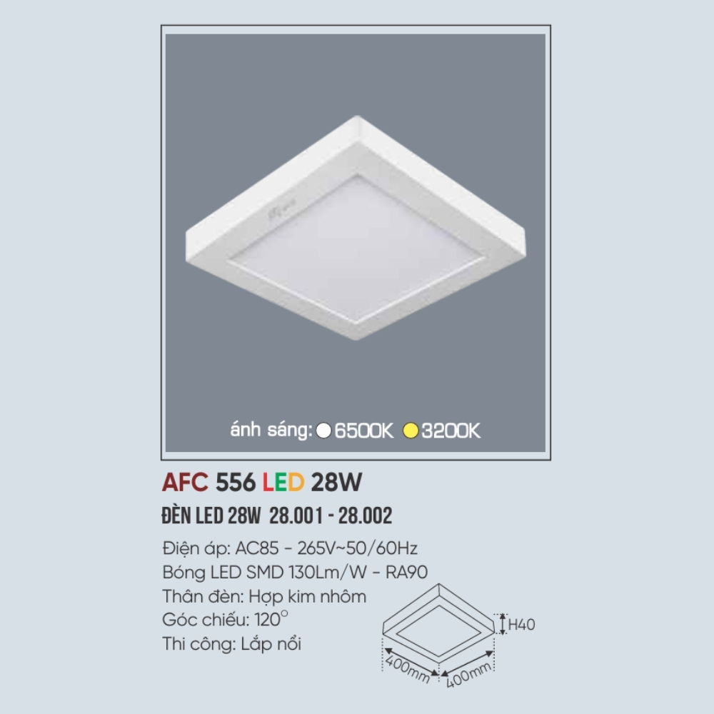 Đèn LED ốp trần nổi Anfaco 556 LED 28W