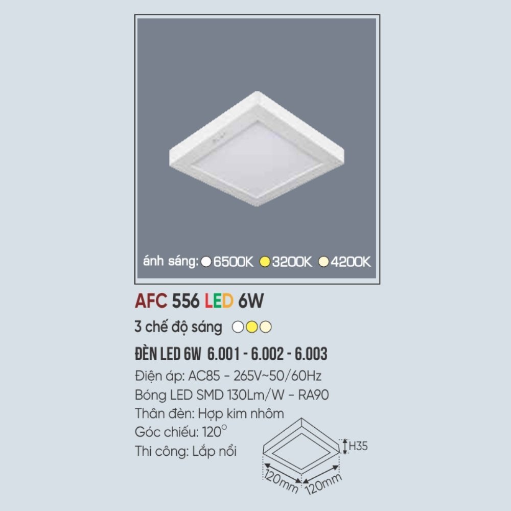 Đèn LED ốp trần nổi Anfaco 556 LED 6W