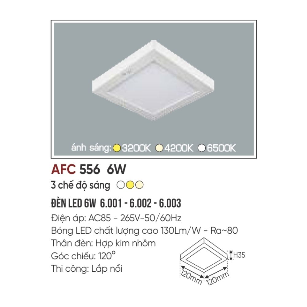 Đèn LED ốp trần nổi Anfaco 556 LED 6W