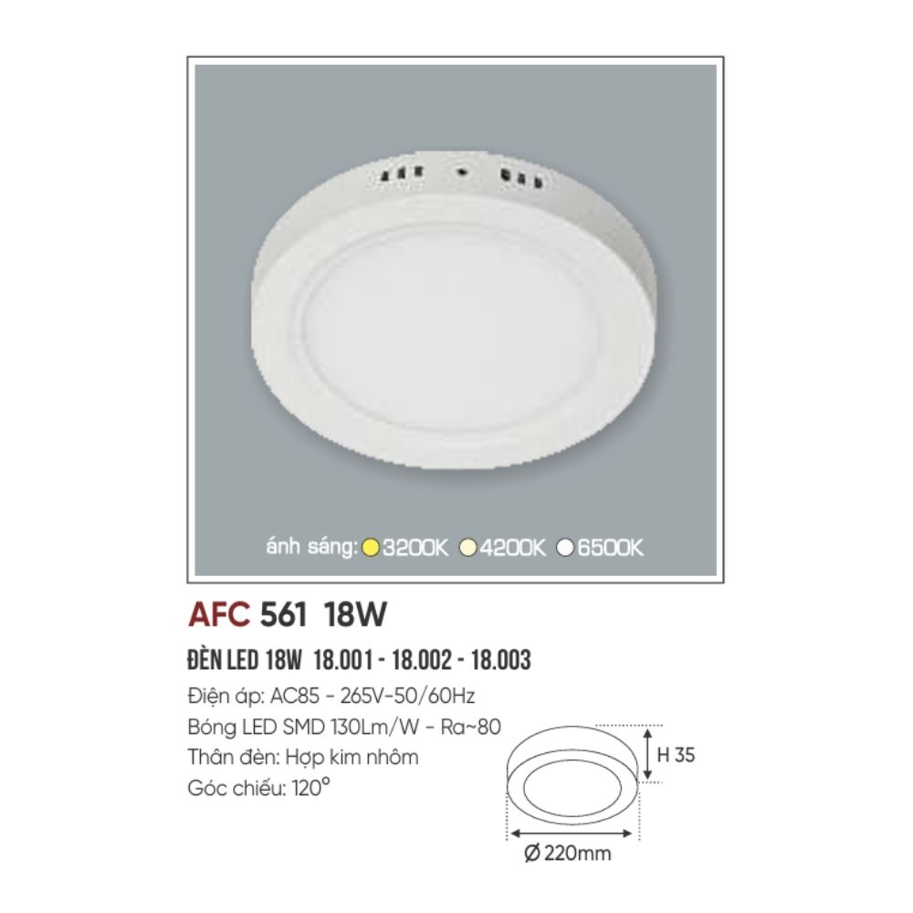 Đèn LED ốp trần nổi Anfaco 561 LED 18W