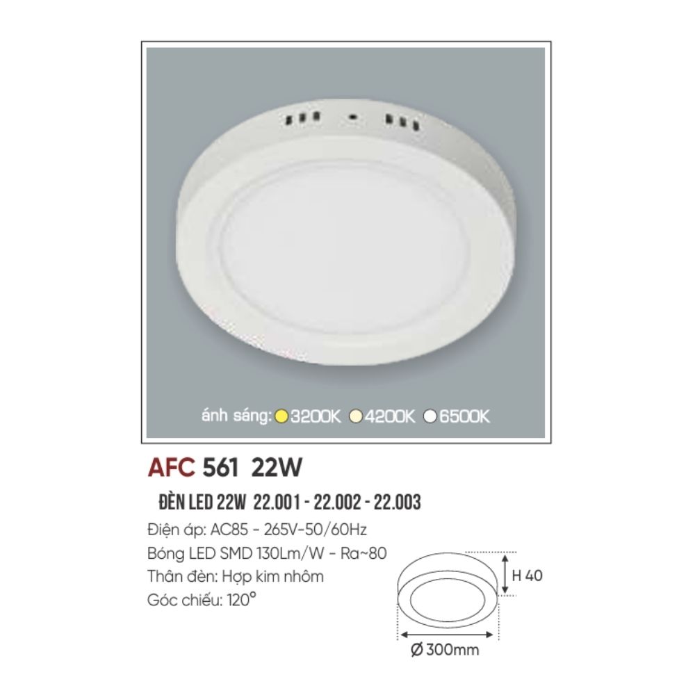 Đèn LED ốp trần nổi Anfaco 561 LED 22W