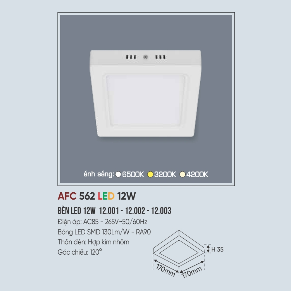 Đèn LED ốp trần nổi Anfaco 562 LED 12W