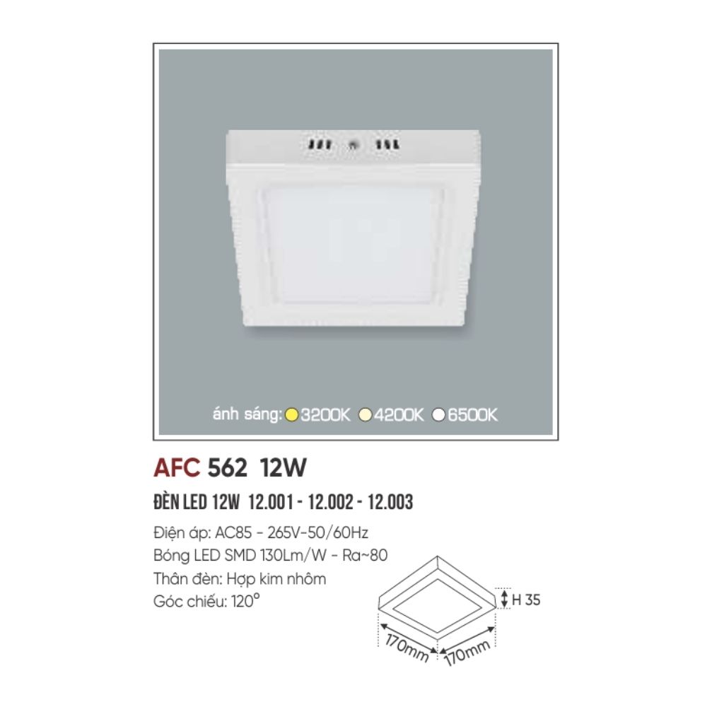 Đèn LED ốp trần nổi Anfaco 562 LED 12W