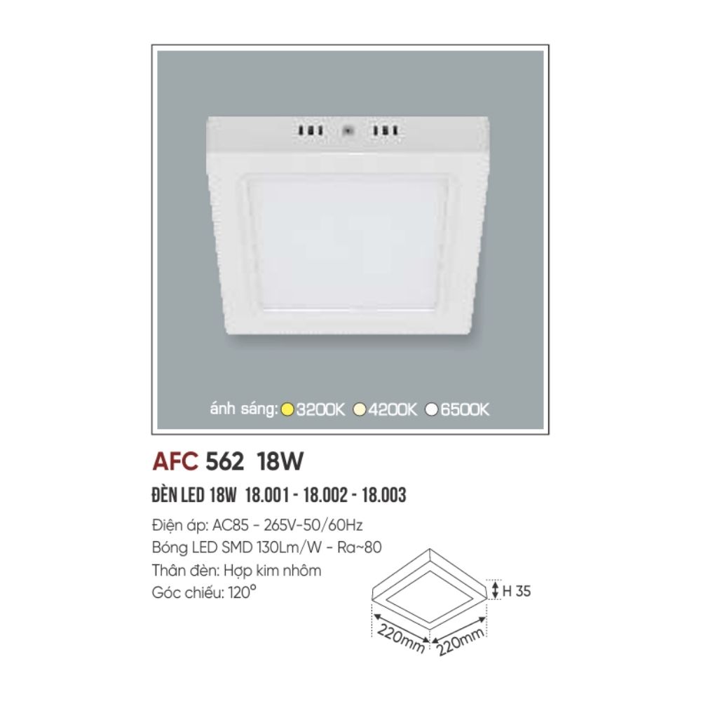 Đèn LED ốp trần nổi Anfaco 562 LED 18W