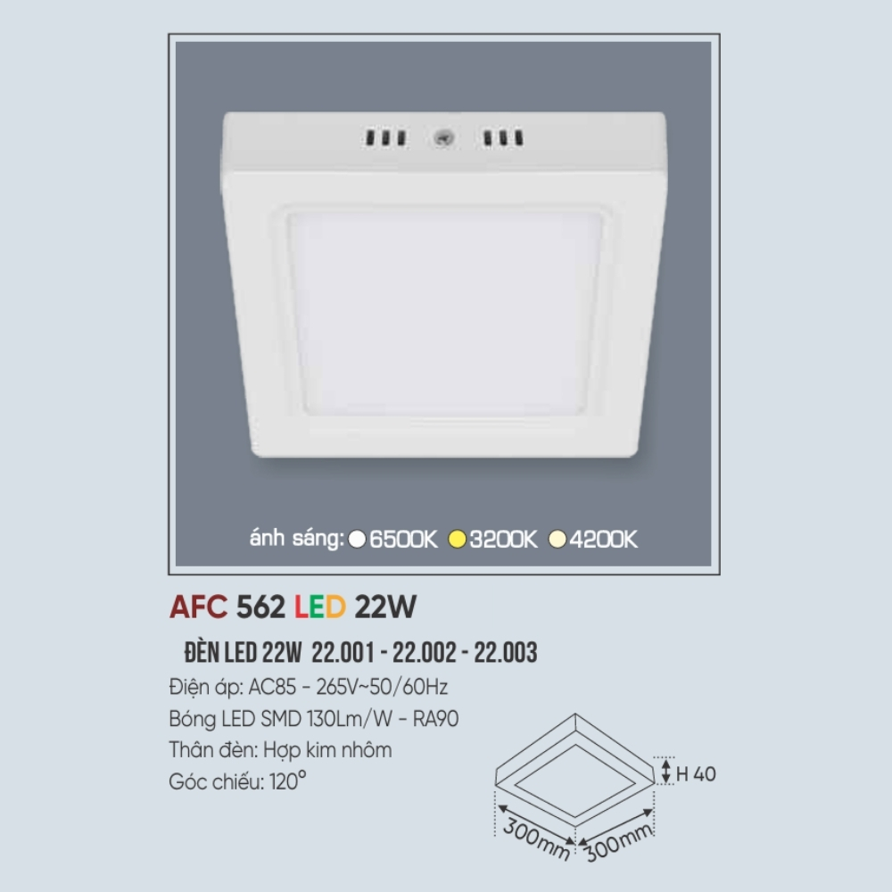 Đèn LED ốp trần nổi Anfaco 562 LED 22W