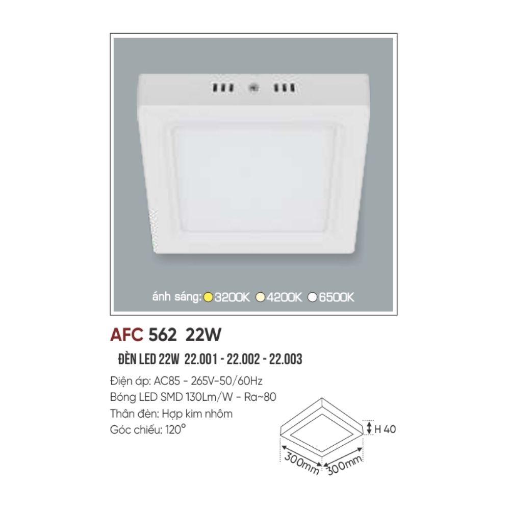 Đèn LED ốp trần nổi Anfaco 562 LED 22W