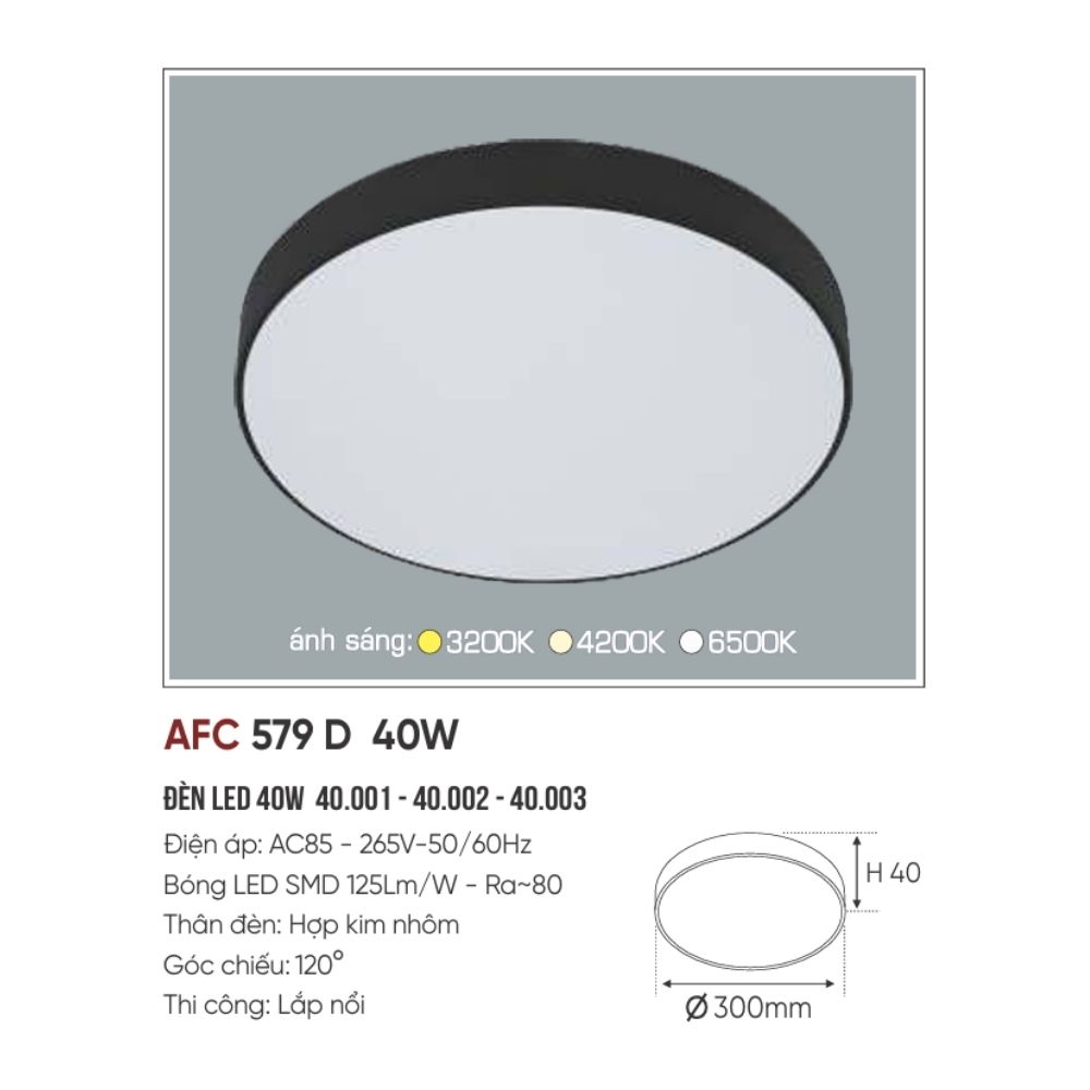 Đèn LED ốp trần nổi Anfaco 579 D LED 40W