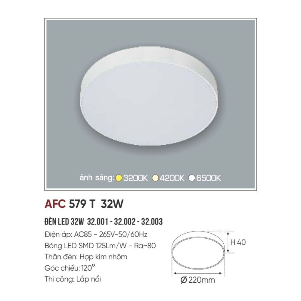 Đèn LED ốp trần nổi Anfaco 579 T LED 32W