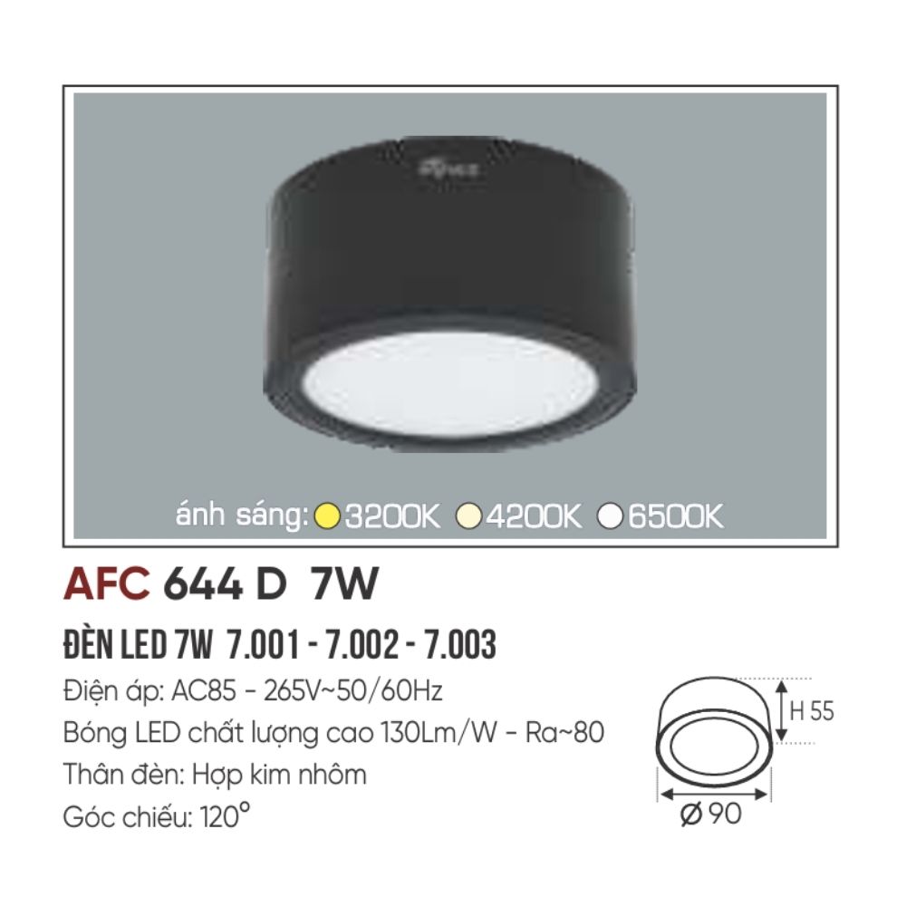 Đèn LED downlight nổi Anfaco 644 D LED 7W
