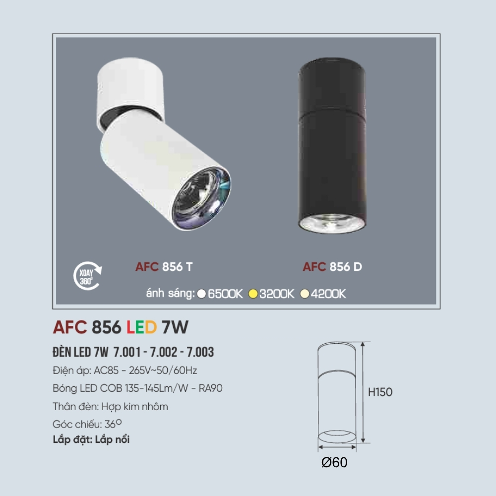 Đèn LED spotlight Anfaco 856 T LED 7W