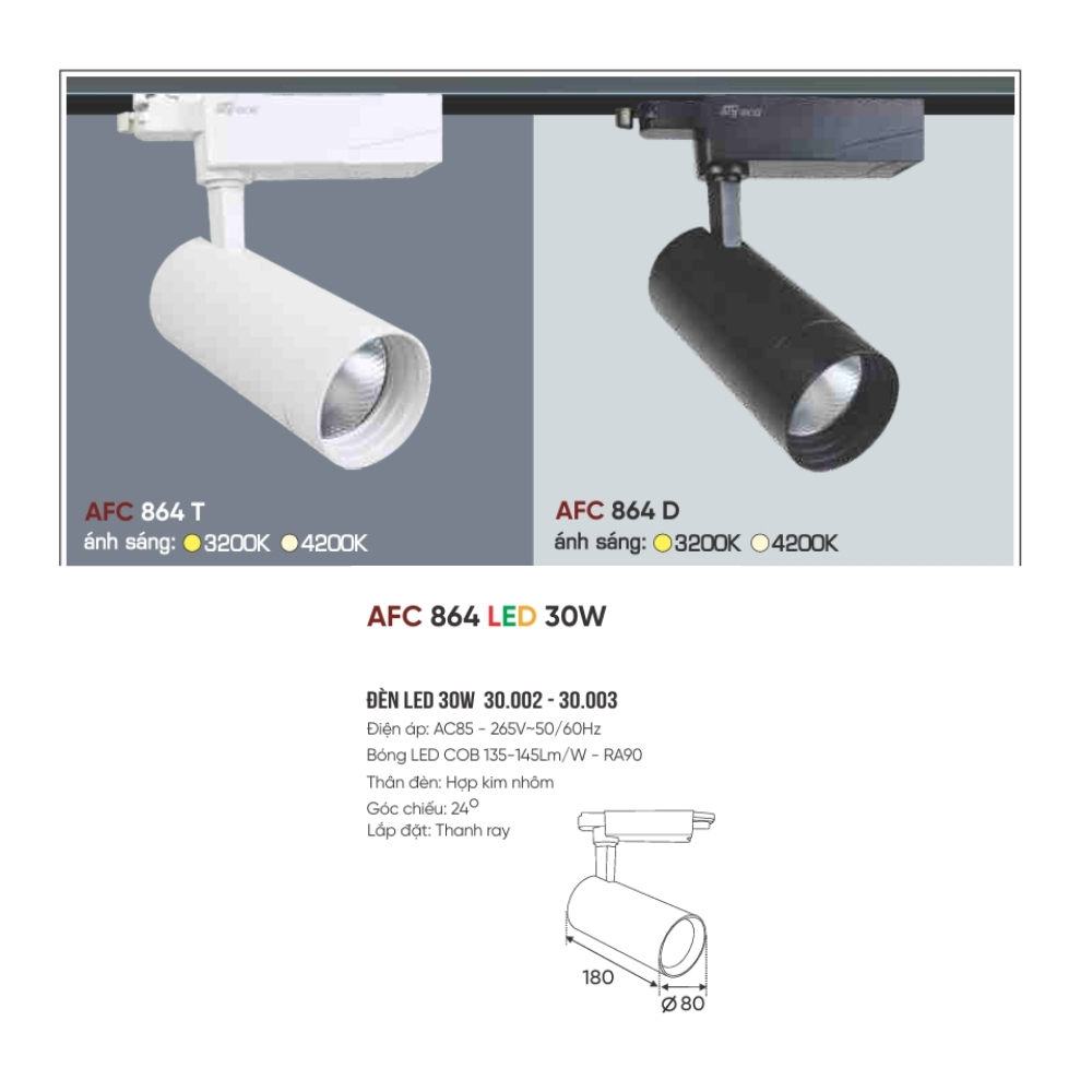 Đèn LED spotlight Anfaco 864 T LED 30W