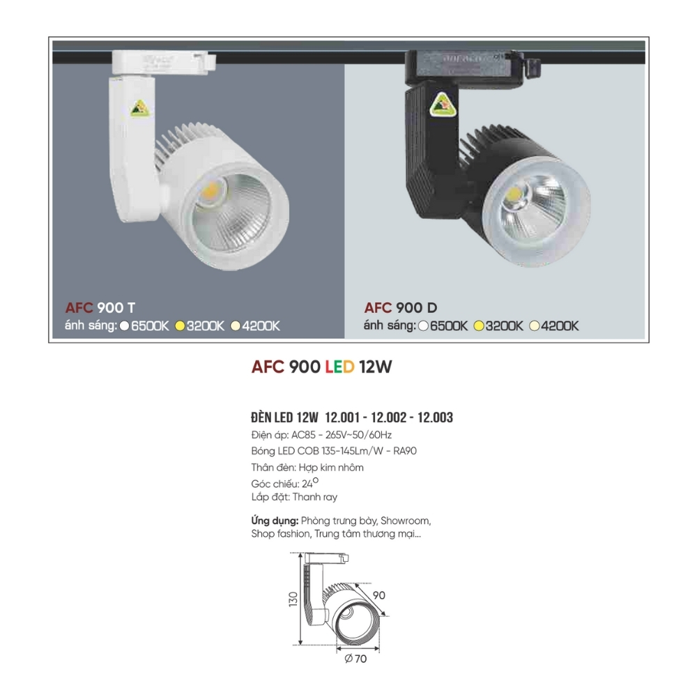 Đèn LED spotlight Anfaco 900 T LED 12W