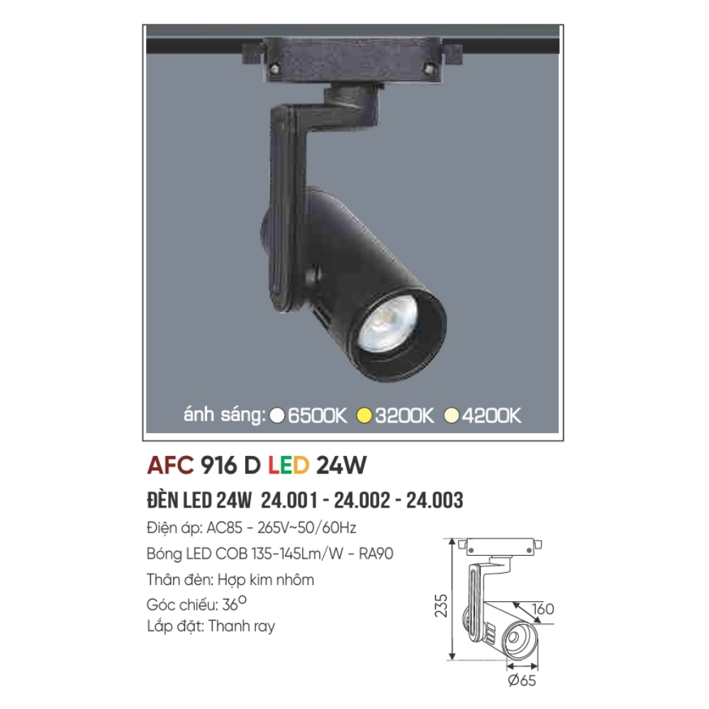 Đèn LED spotlight Anfaco 916 D LED 24W