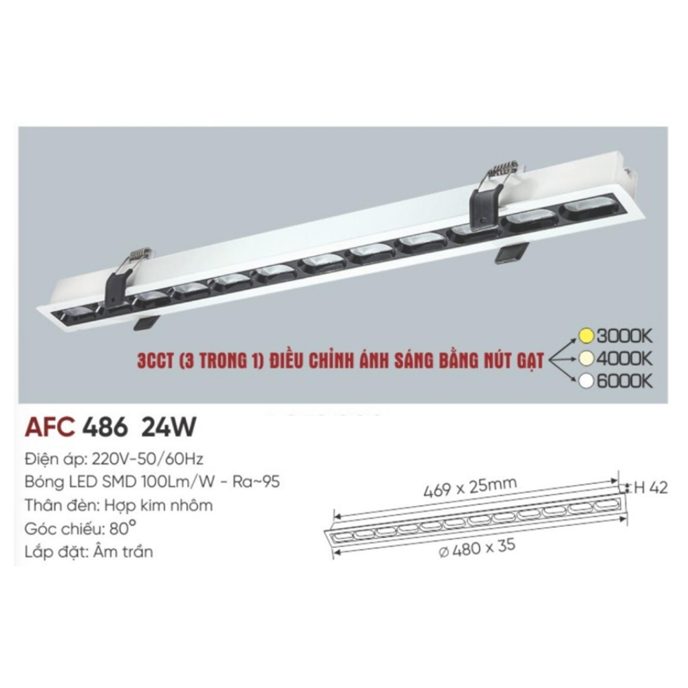 Đèn LED dowlight âm trần Anfaco 486 24W