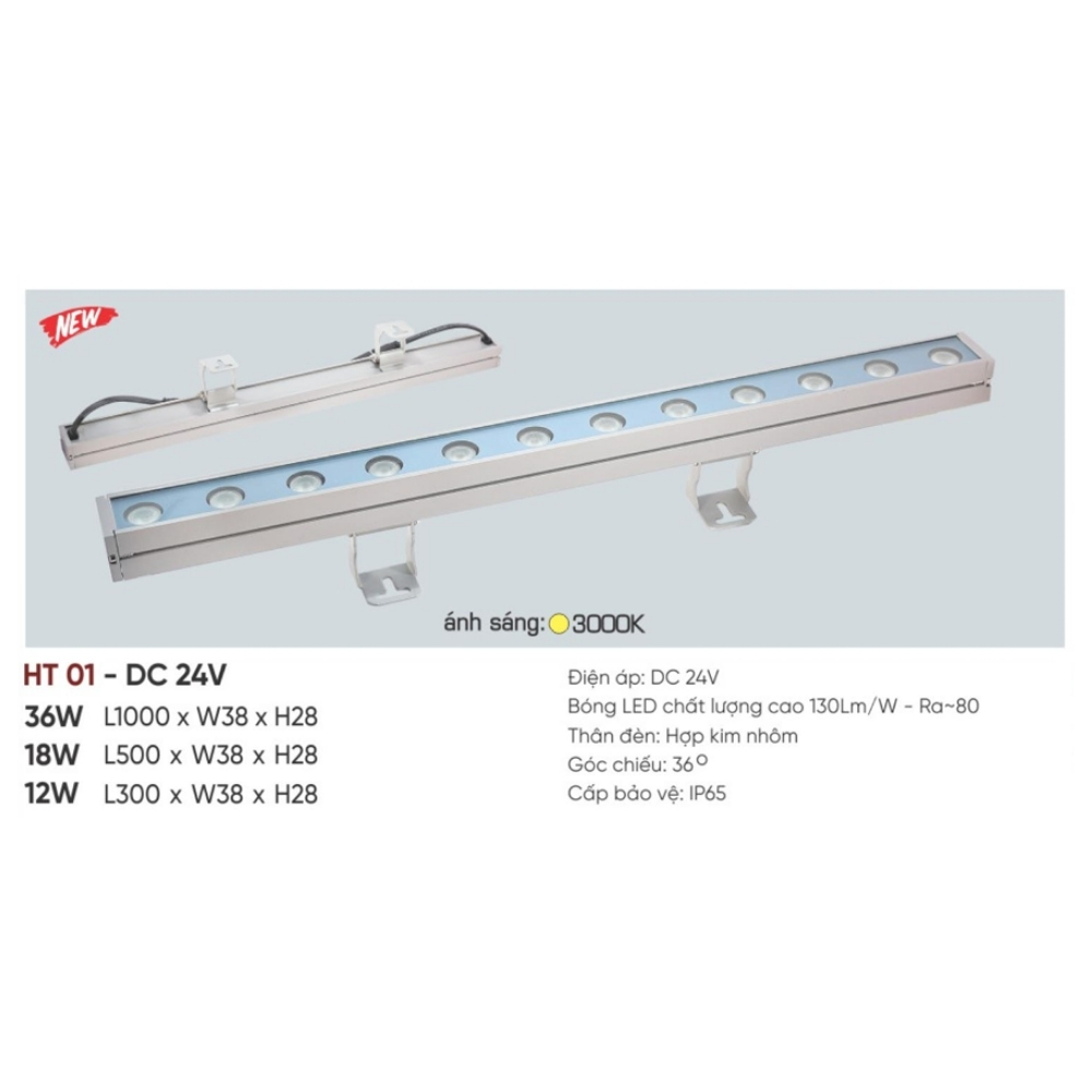 Đèn LED thanh hắt tường ngoài trời Anfaco HT 01 - DC 24V