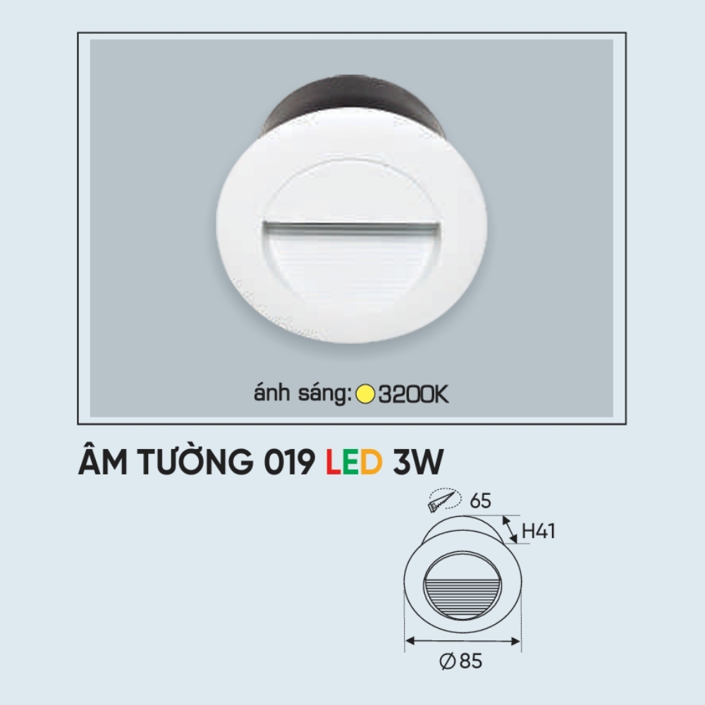 Đèn pha LED âm tường Anfaco ÂM TƯỜNG 019 LED 3W