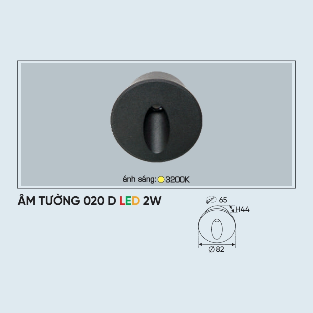 Đèn pha LED âm tường Anfaco ÂM TƯỜNG 020 D LED 2W