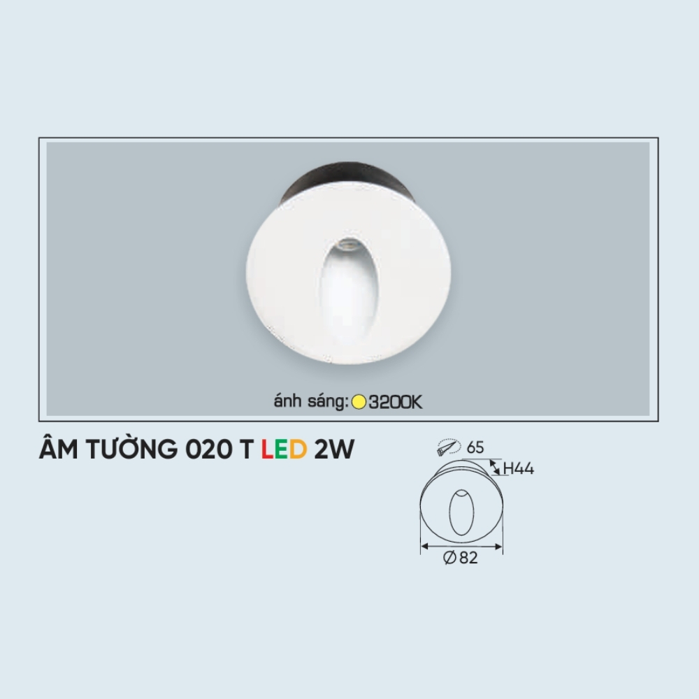 Đèn pha LED âm tường Anfaco ÂM TƯỜNG 020 T LED 2W