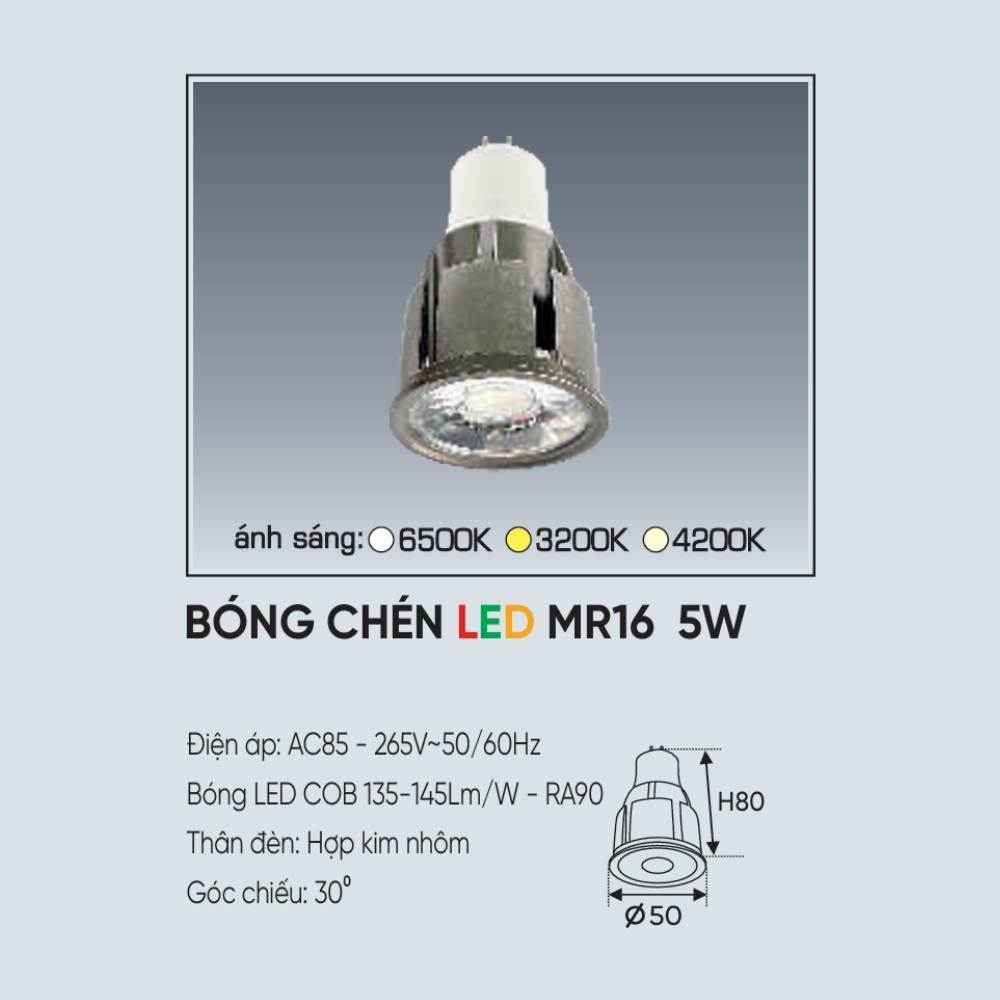 Bóng chén LED Anfaco BÓNG CHÉN LED MR16 5W