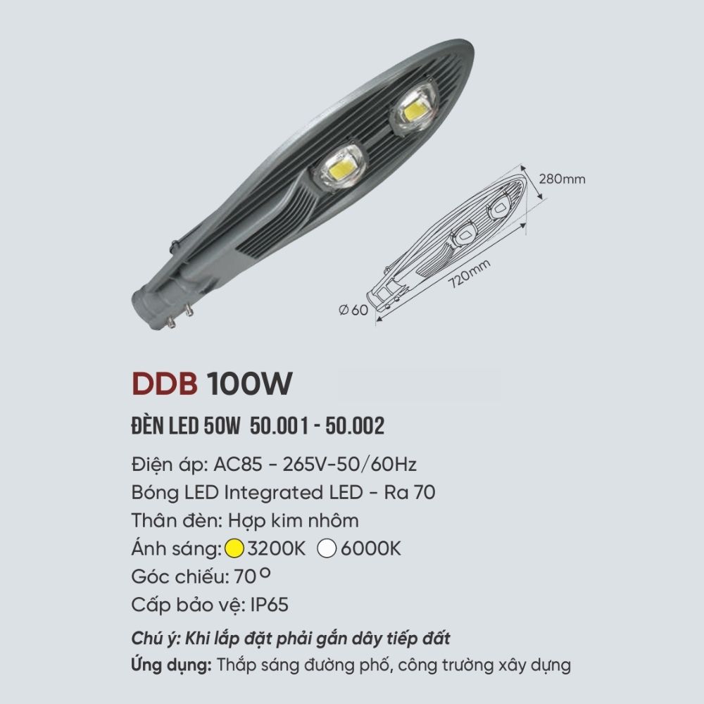 Đèn đường LED solar Anfaco DDB 100W