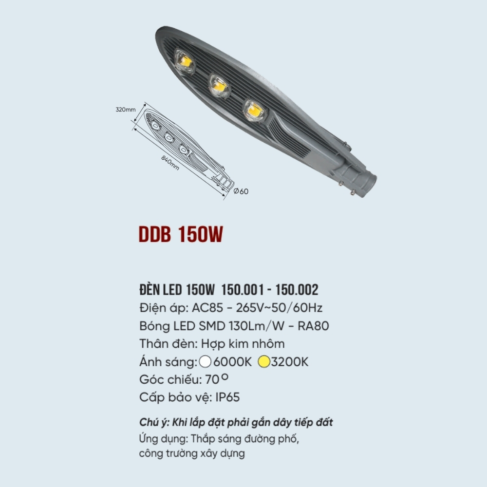 Đèn đường LED solar Anfaco DDB 150W