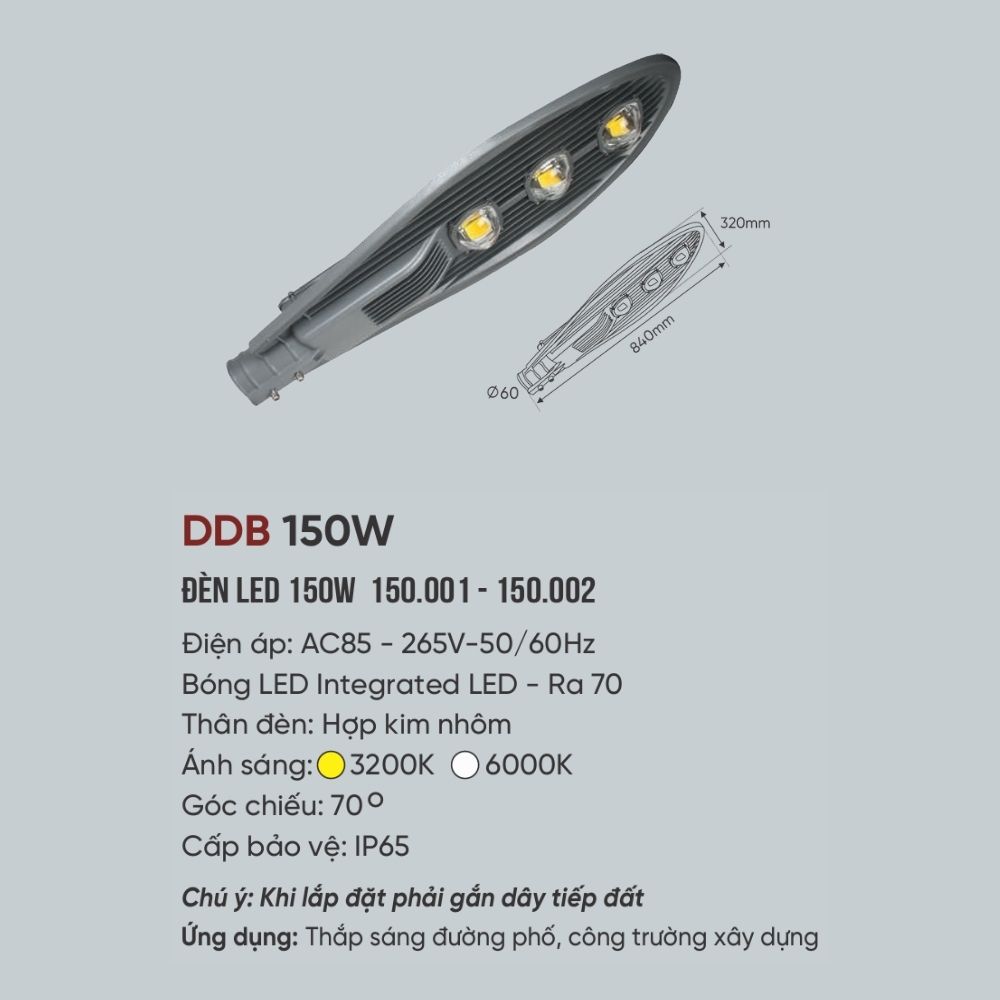 Đèn đường LED solar Anfaco DDB 150W