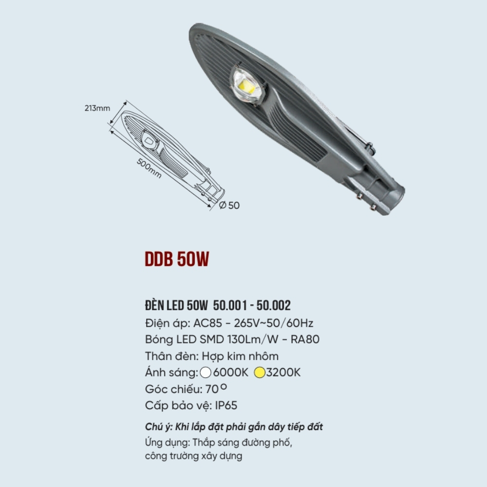 Đèn đường LED solar Anfaco DDB 50W